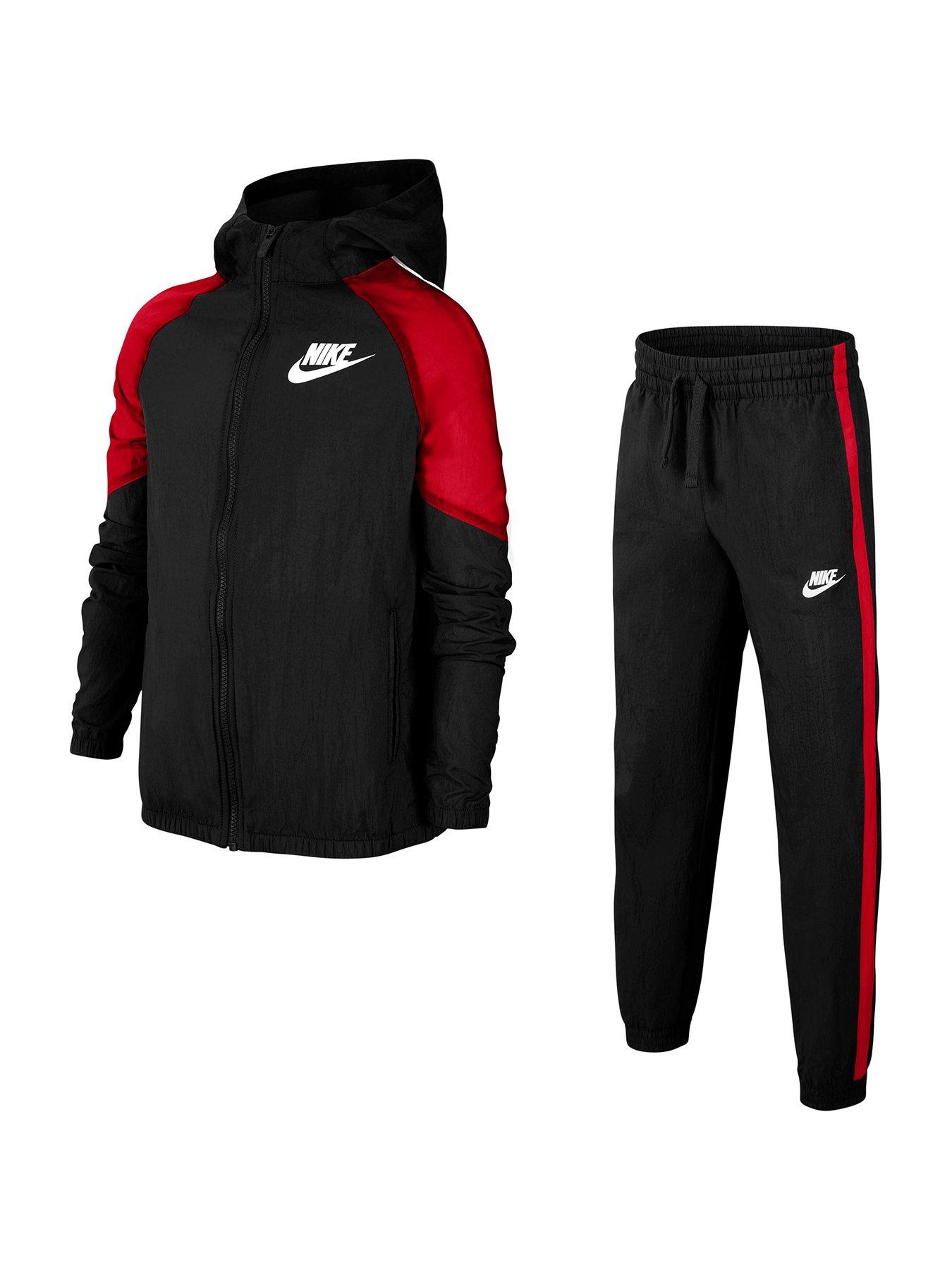 nike grey and red tracksuit