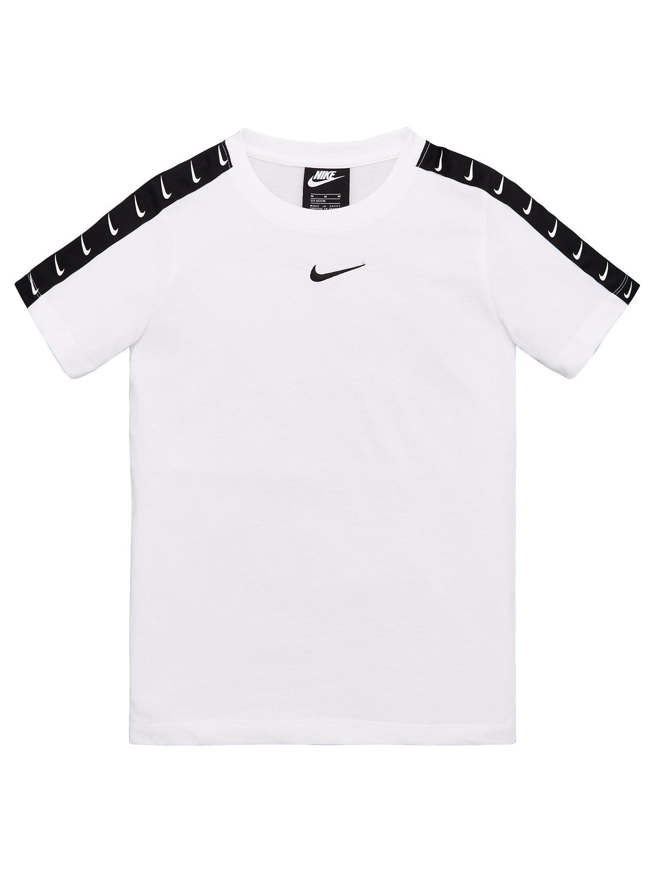 white nike tape t shirt