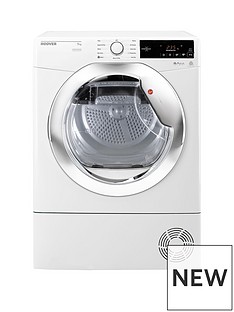Hoover Dynamic Next DXC9TCE 9kg Load, Aquavision Condenser Tumble Dryer with One Touch - White/Chrome