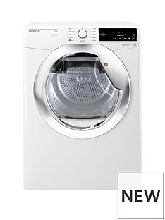 Hoover Dynamic Next DX10TCE 10kg Load Aquavision Condenser Tumble Dryer with One Touch - White/Chrome