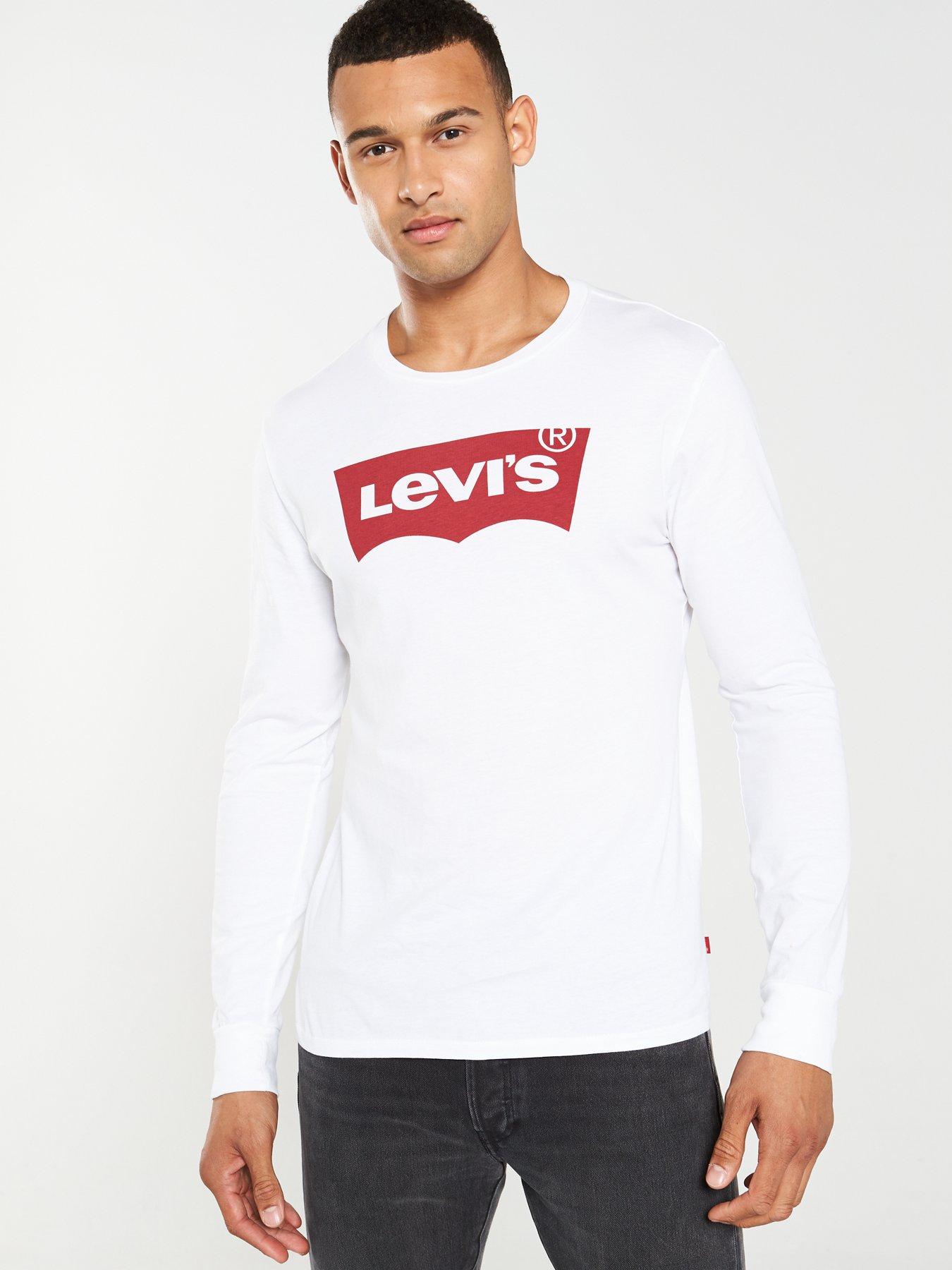 levis white long sleeve t shirt