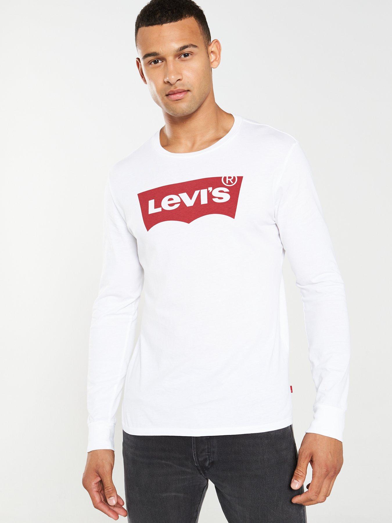 levi white long sleeve t shirt