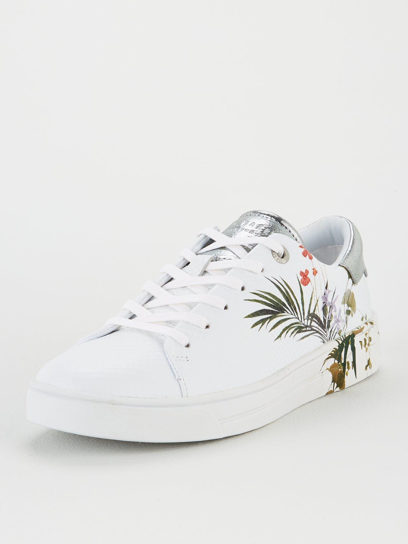 ted baker white floral trainers