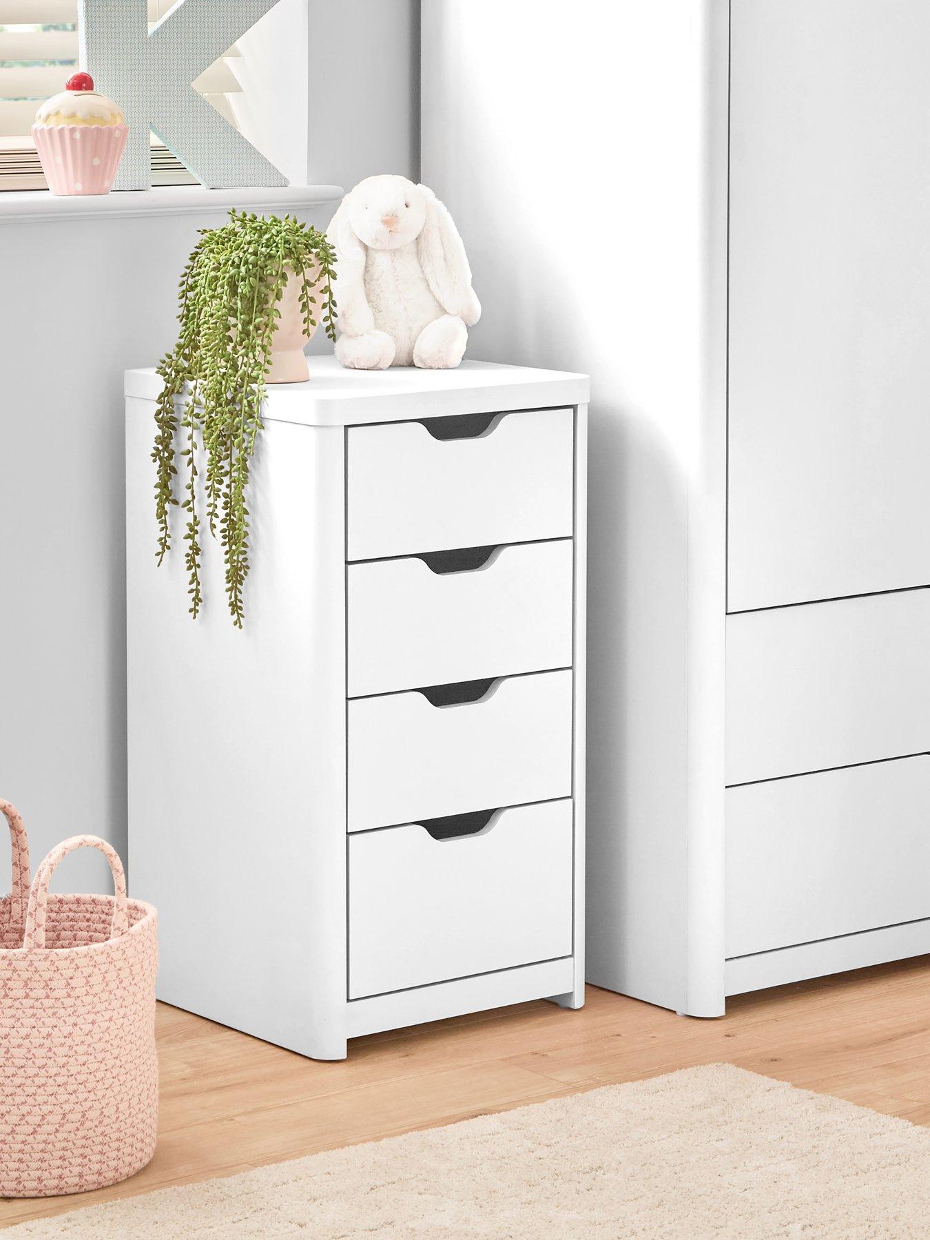 The Very Collection Aspen Slim 4 Drawer Chest - White Oak Effect