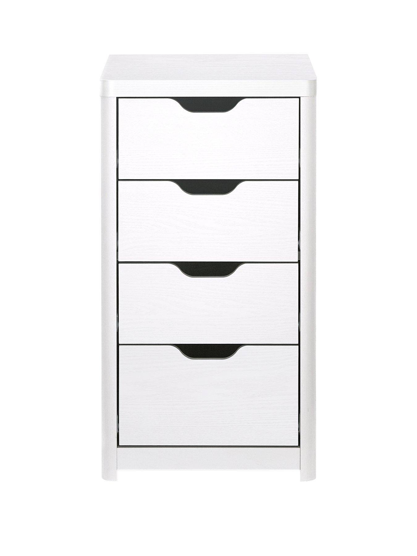 undefined Aspen Slim 4 Drawer Chest - White Oak Effect