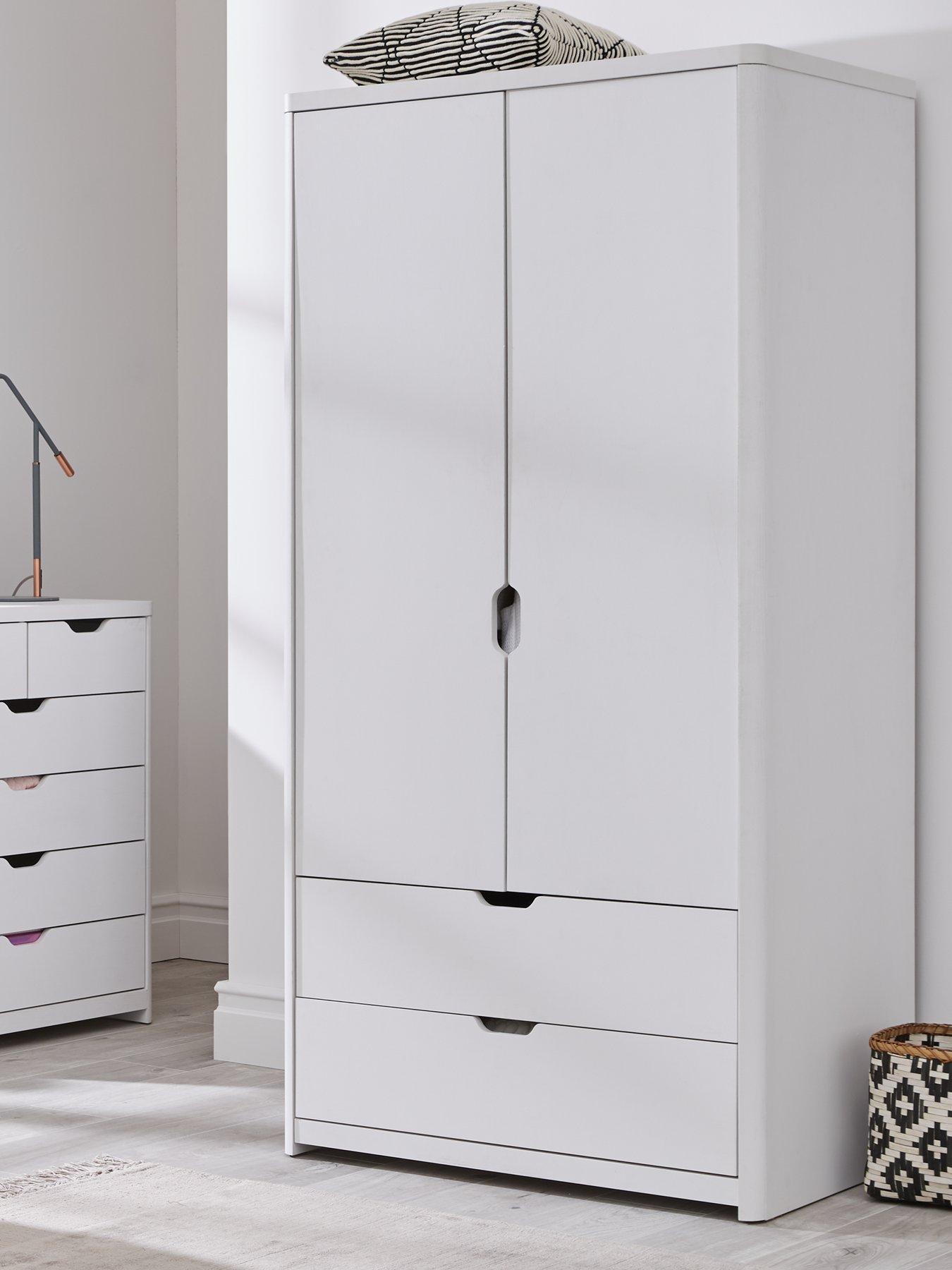 undefined Aspen 2 Door, 2 Drawer Childrens Wardrobe - White Oak Effect