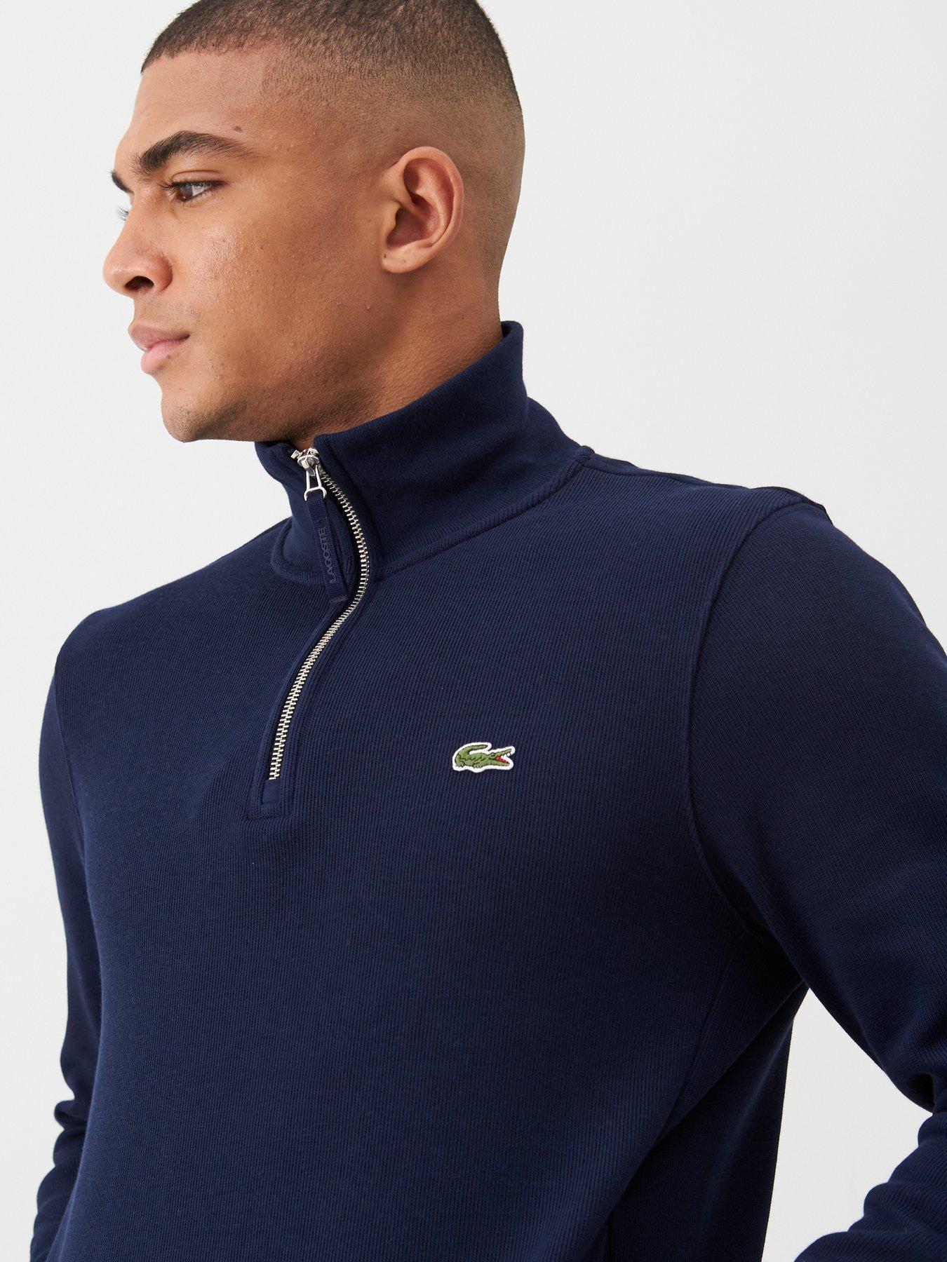 lacoste collared knitted jumper