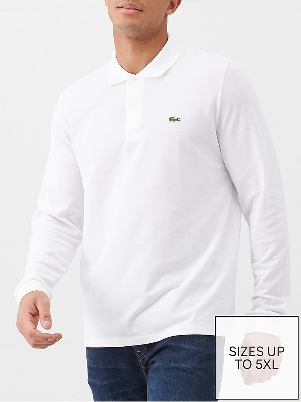 Long Sleeve Pique Polo Shirt White, Does Lacoste Make Shower Curtains Longer Than 72