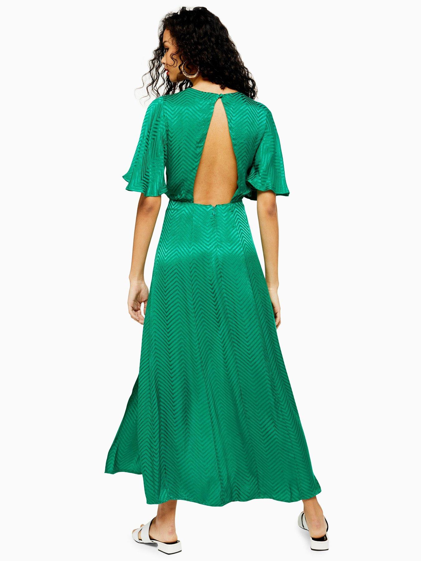 topshop green jacquard jumpsuit