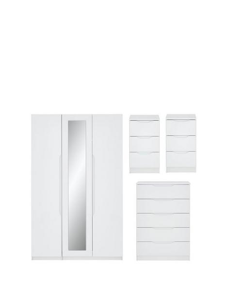 one-call-monaco-part-assemblednbsp4-piece-gloss-package-3-door-mirrored-wardrobe-5-drawer-chest-and-2-bedside-chests