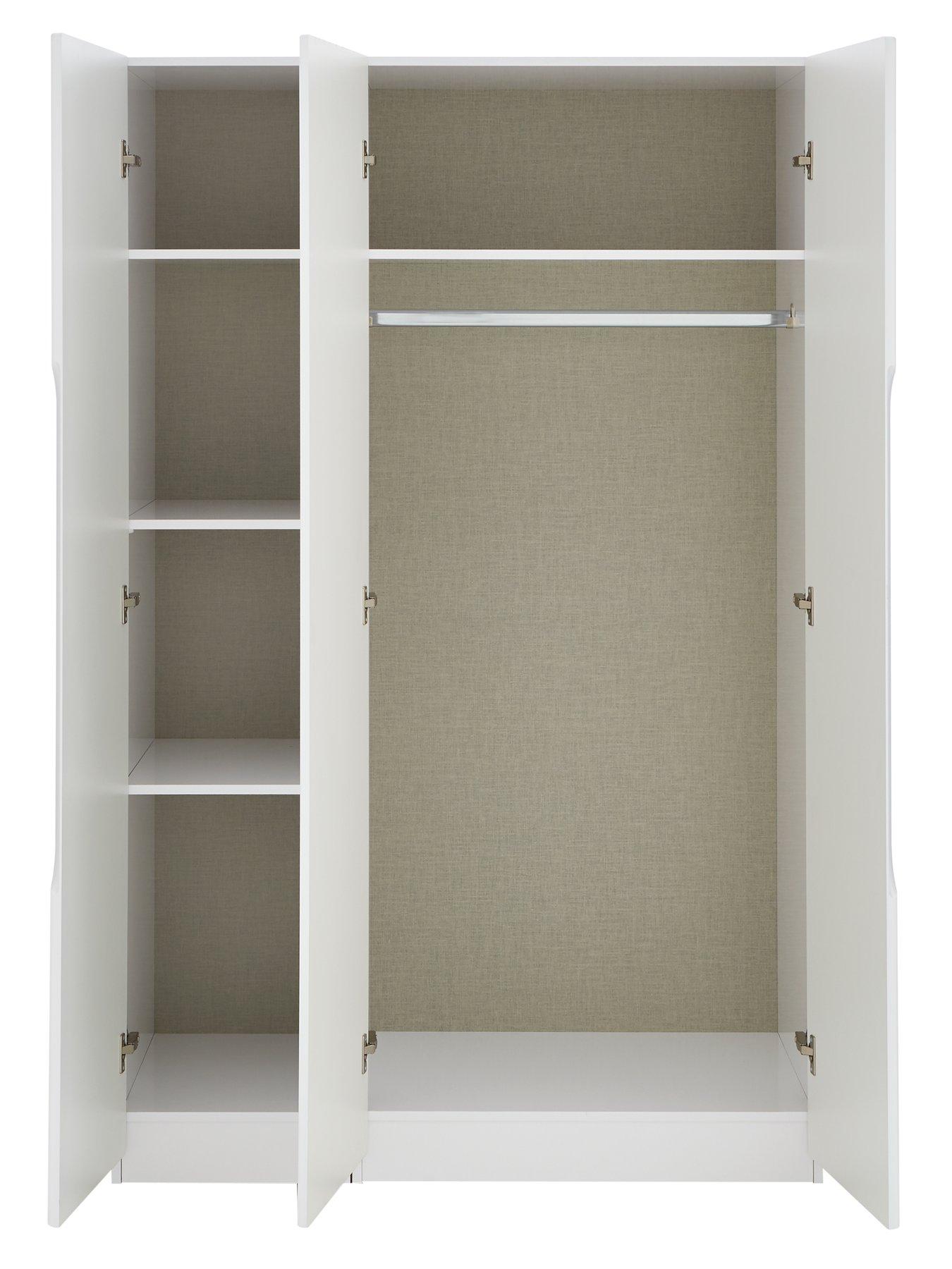 Image 4 of 6 of One Call Monaco Part Assembled&nbsp;4 Piece Gloss Package - 3 Door Mirrored Wardrobe, 5 Drawer Chest and 2 Bedside Chests&nbsp;- Express Delivery available
