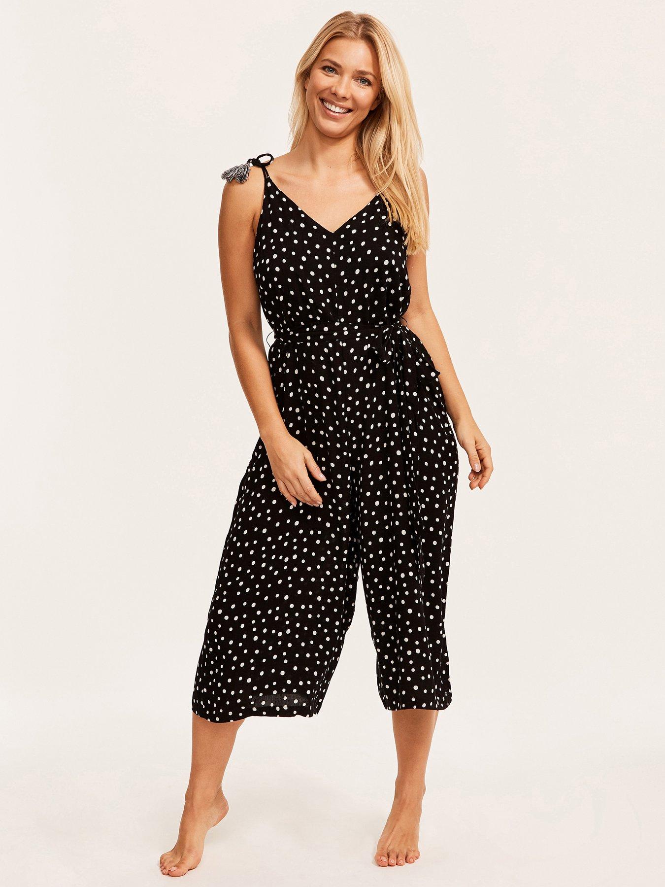 black strappy culotte jumpsuit