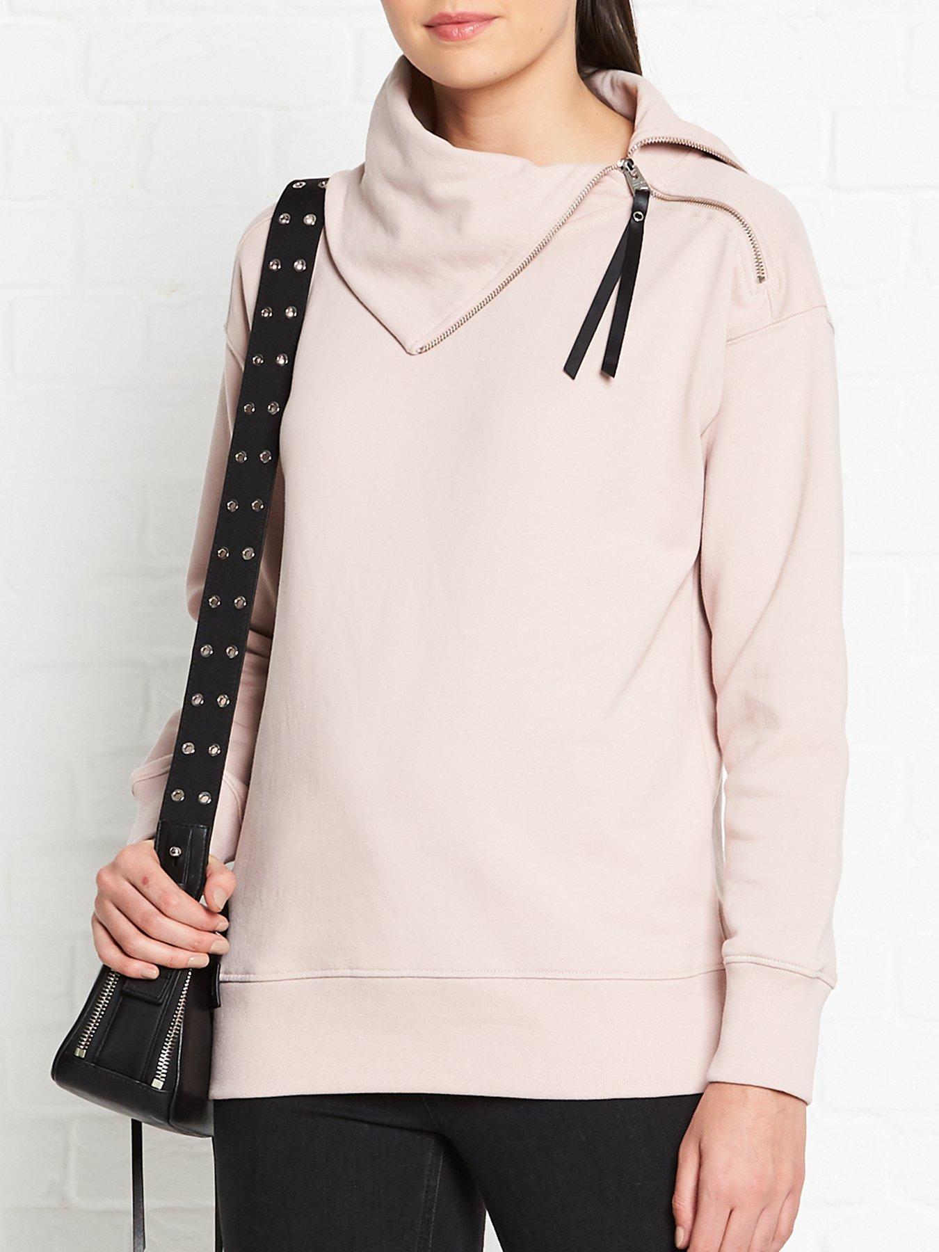 all saints pink hoodie