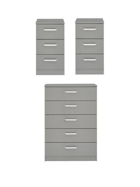 one-call-sanford-high-gloss-ready-assembled-3-piece-package-chest-of-5-drawers-and-2-bedside-chests