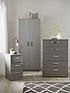  image of sanford-high-gloss-ready-assembled-4-piece-package-2-door-wardrobe-chest-of-5-drawers-and-2-bedside-chests