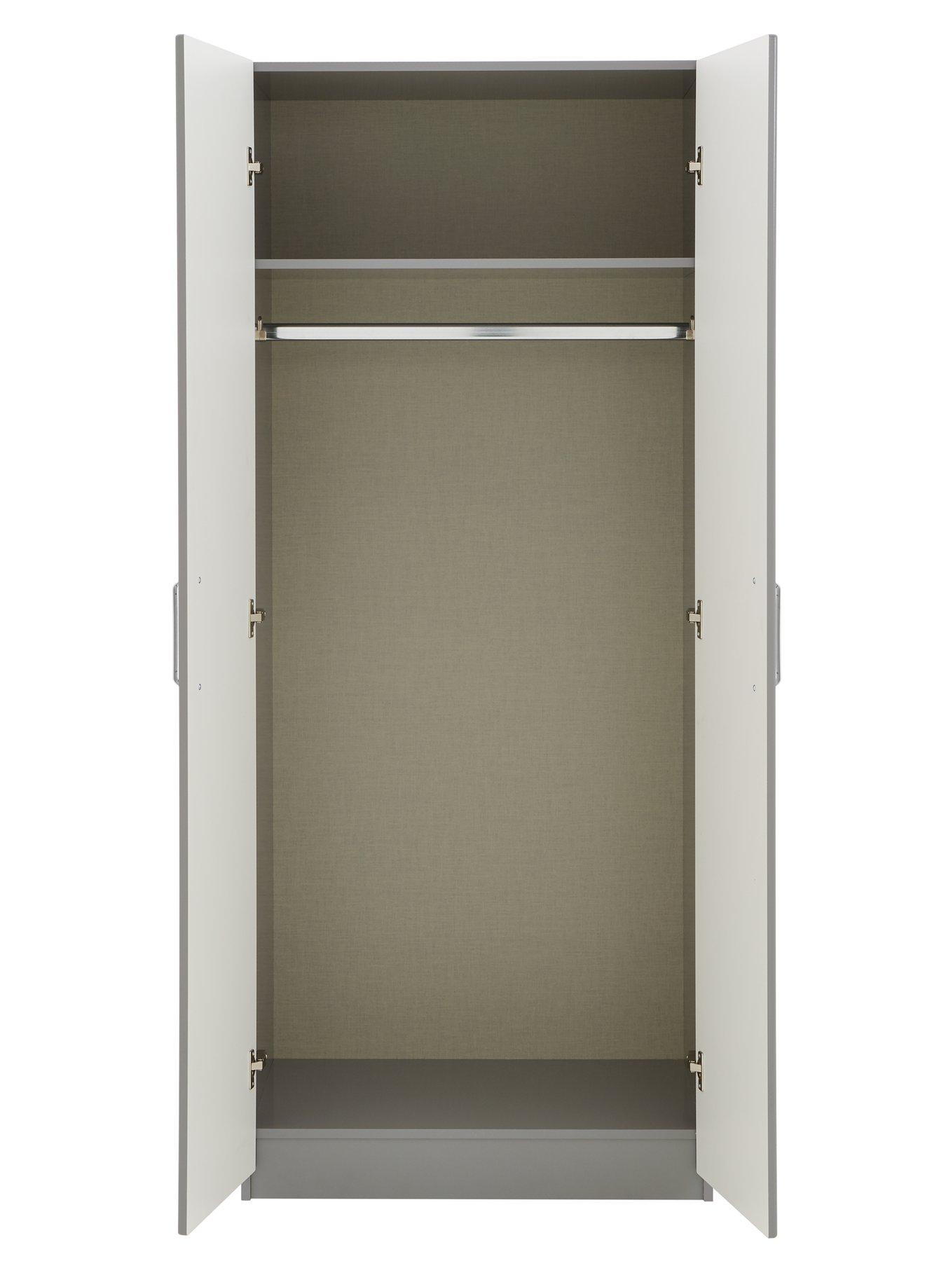 Image 4 of 6 of One Call Sanford High Gloss Ready Assembled 4 Piece Package - 2 Door Wardrobe, Chest of 5 Drawers and 2 Bedside Chests