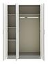  image of sanford-part-assemblednbsphigh-gloss-4-piece-package-3-door-mirrored-wardrobe-chest-of-5-drawers-and-2-bedside-chests