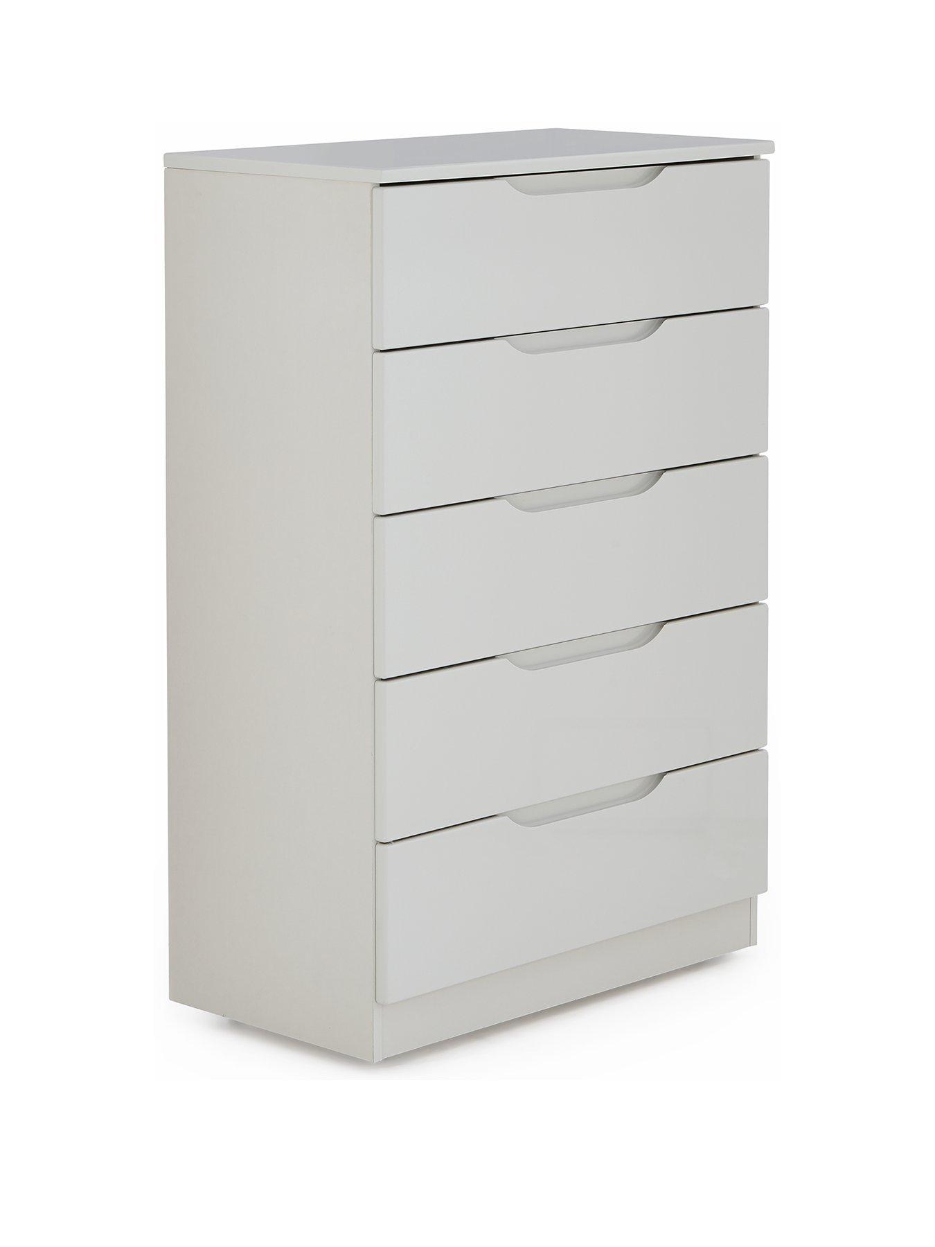 Image 3 of 6 of One Call Monaco Ready Assembled&nbsp;3 Piece Gloss Package - 5 Drawer Chest and 2 Bedside Chests&nbsp;- Express Delivery available<br />&nbsp;