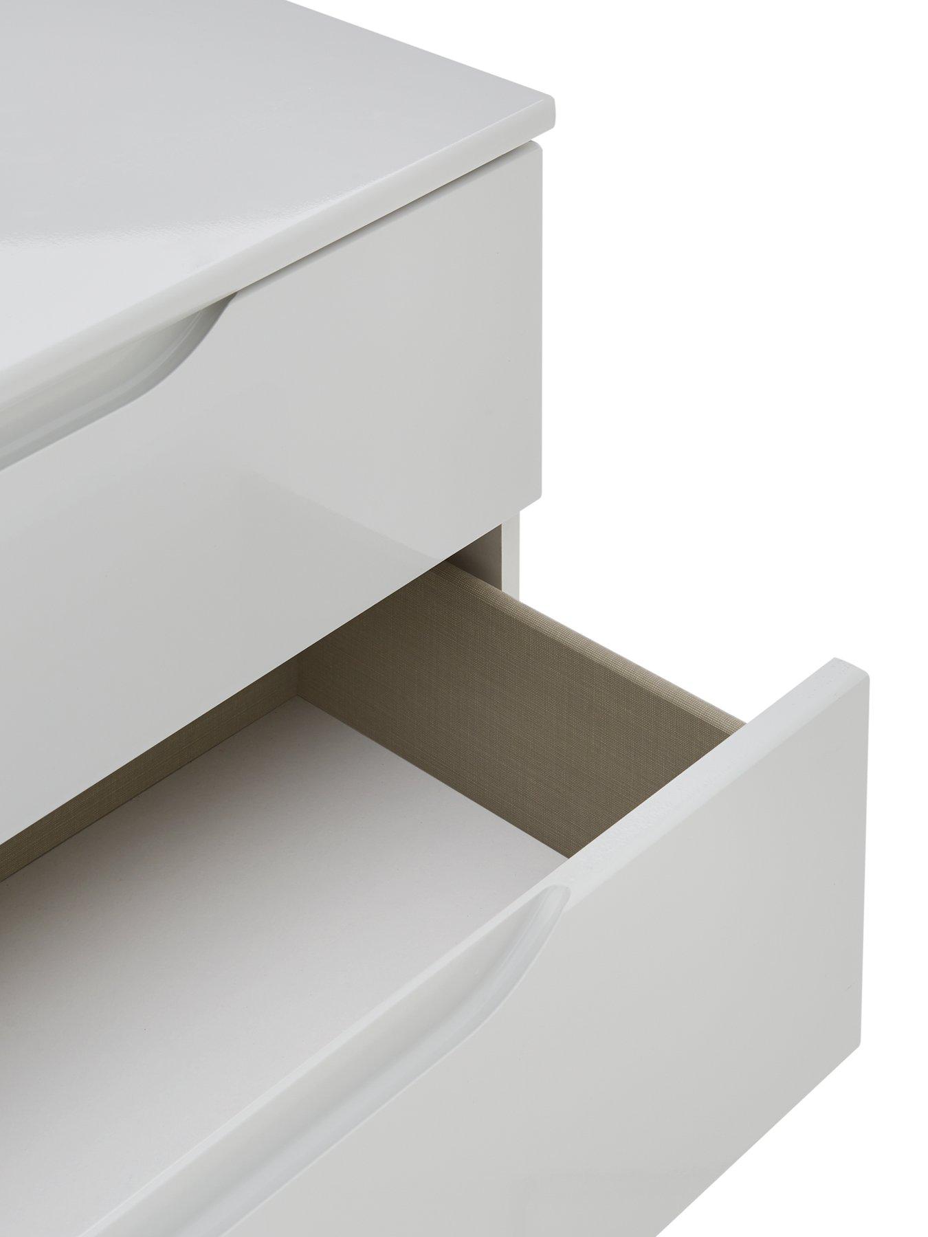 Image 6 of 6 of One Call Monaco Ready Assembled&nbsp;3 Piece Gloss Package - 5 Drawer Chest and 2 Bedside Chests&nbsp;- Express Delivery available<br />&nbsp;