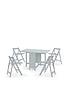  image of julian-bowen-savoy-120-cm-space-saver-dining-table-4-chairs-grey