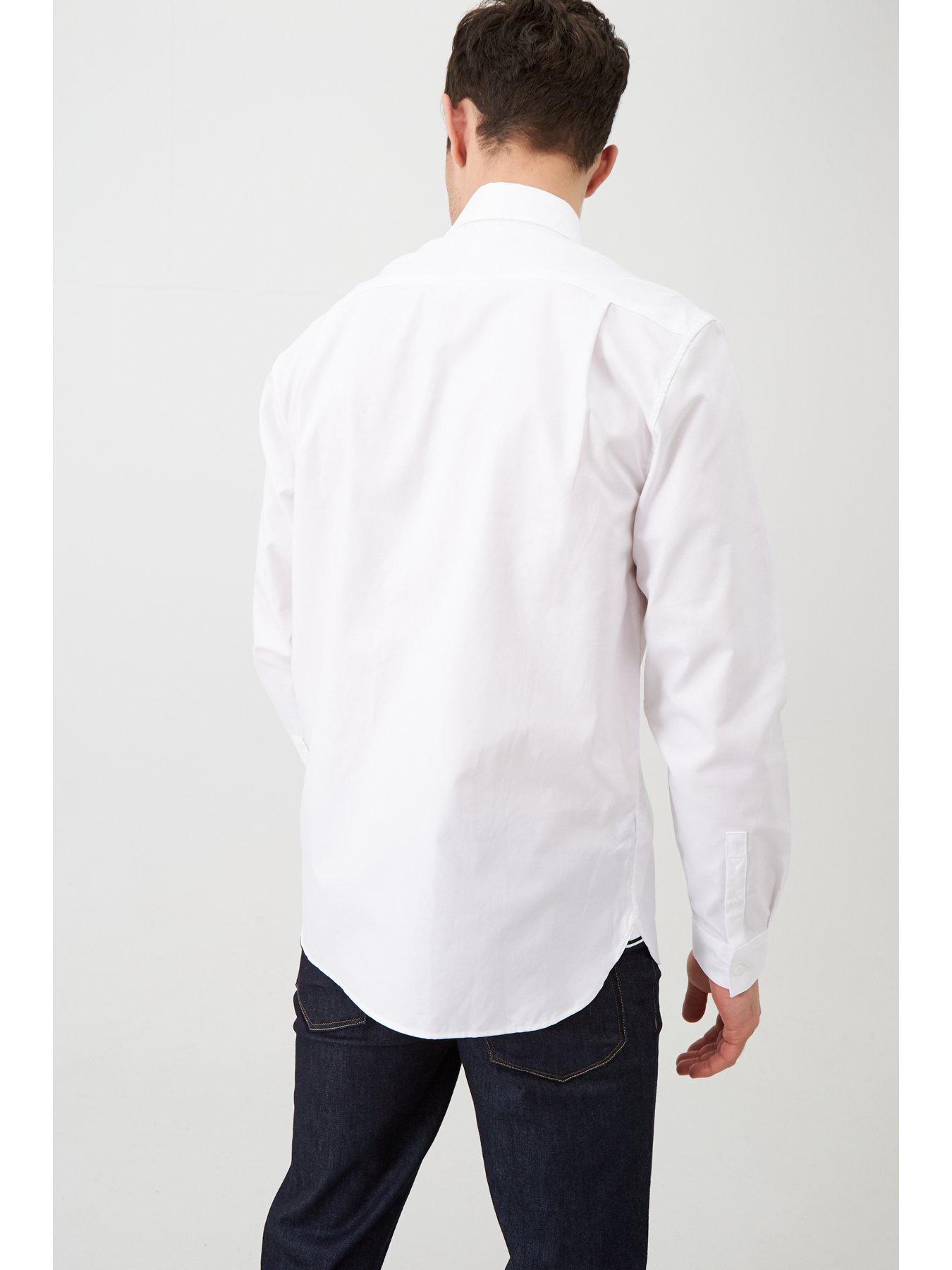 Fred Perry Long Sleeved Oxford Shirt - White | very.co.uk