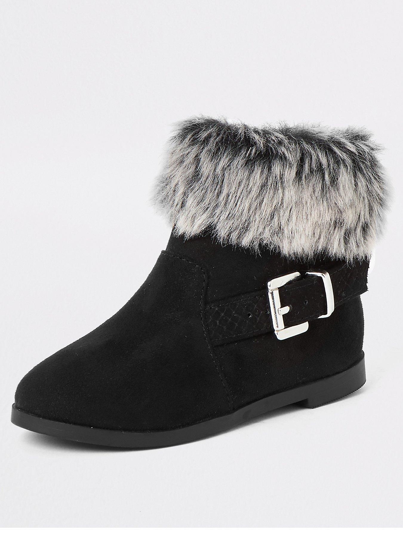 girls fur trim boots