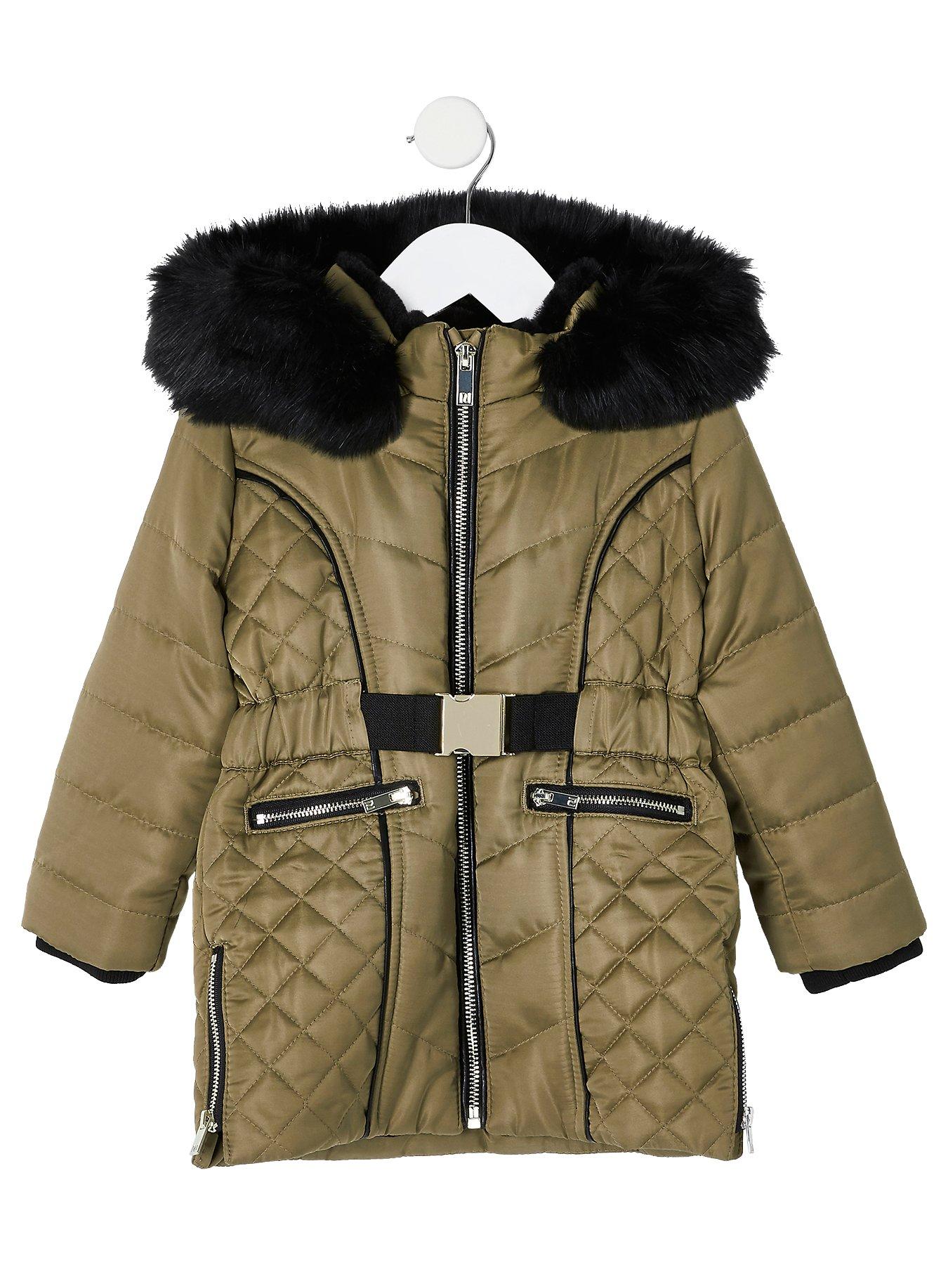 Mini girls yellow belted padded coat Mini girls yellow belted padded coat