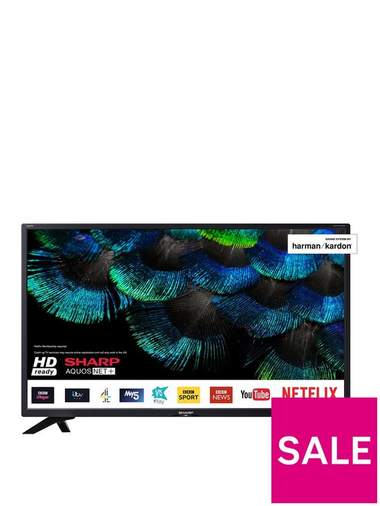 front image of sharp-32bc4k-32-inch-hd-ready-smart-tv-with-freeview-play-black