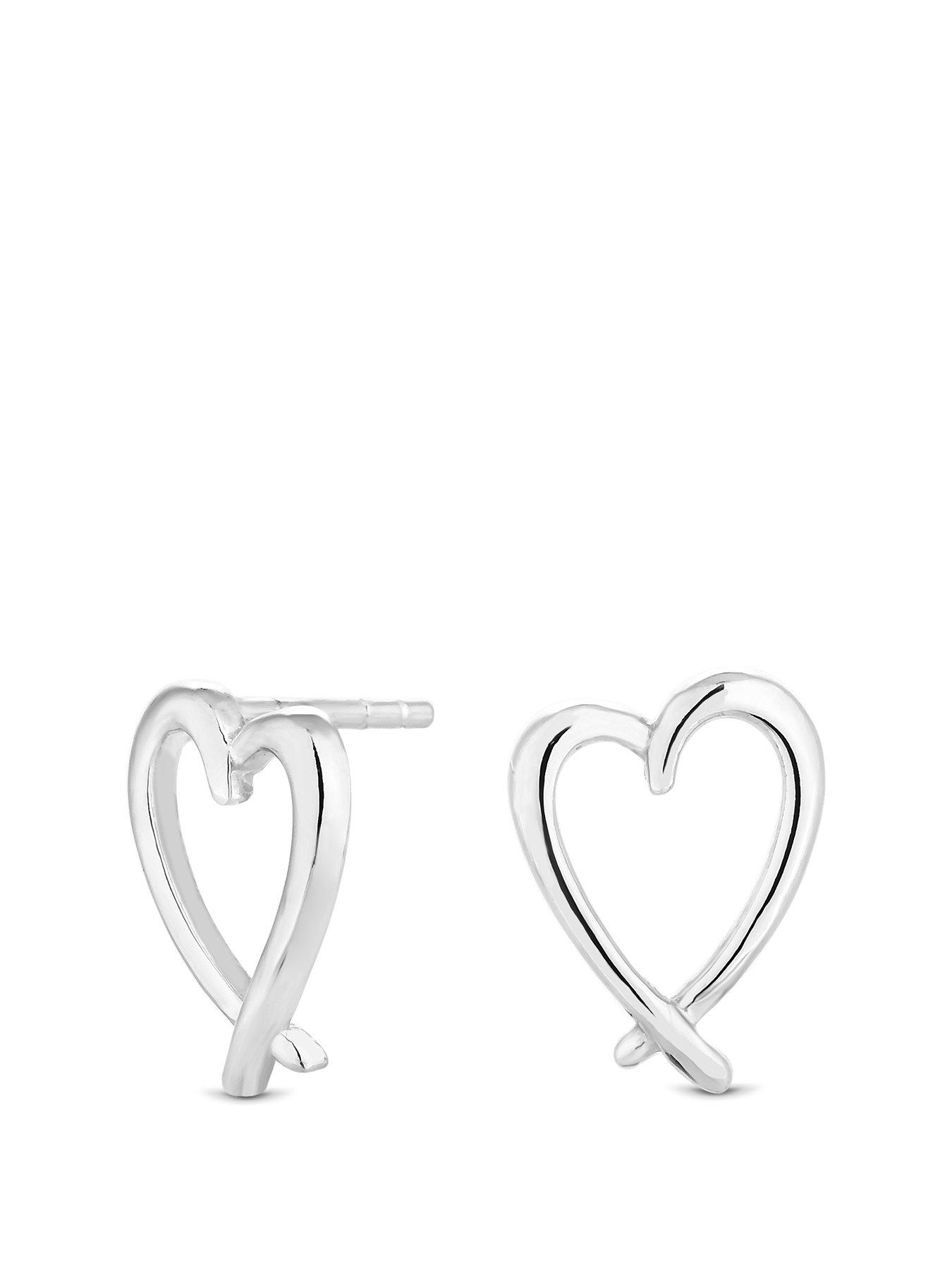 Sterling silver open clearance heart earrings