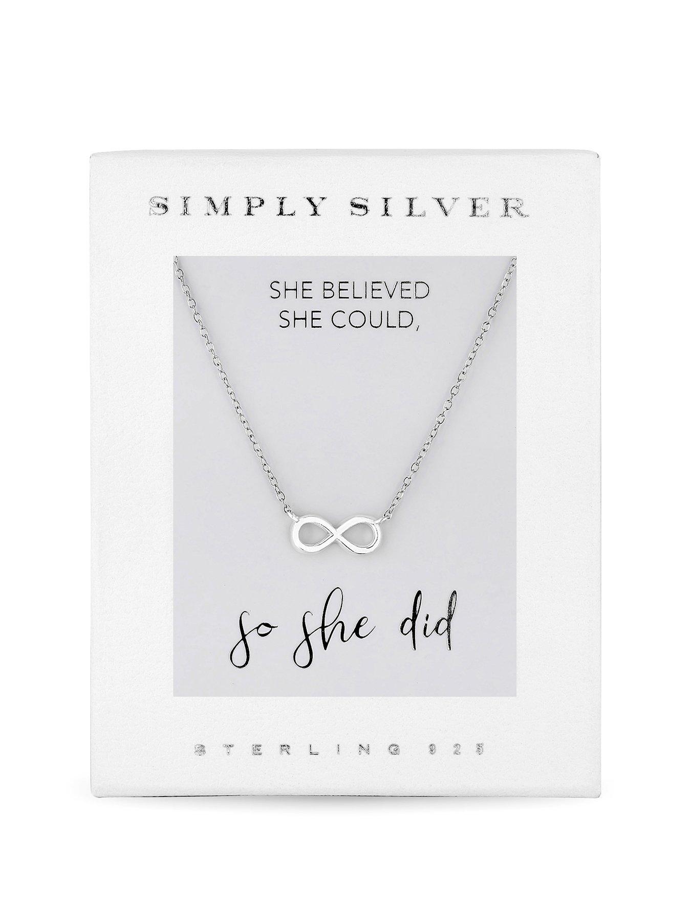 Simply Silver Gift Boxed Sterling Silver 925 Infinity Necklace