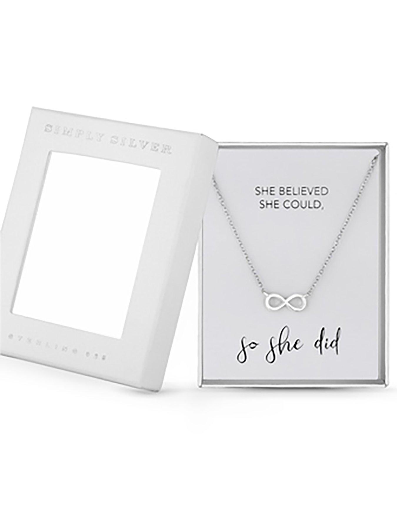 Gift Boxed Sterling Silver 925 Infinity Necklace