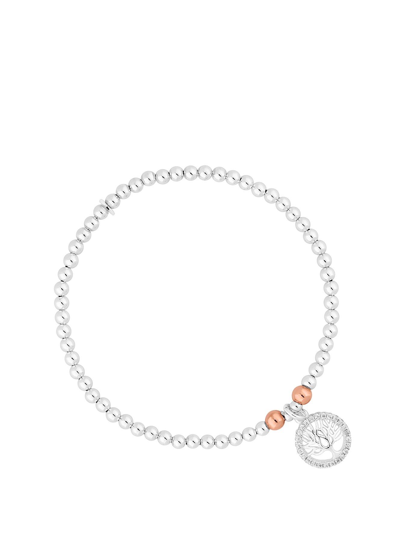 Simply Silver Simply Silver 2 Tone Bead Cubic Zirconia Tree Of Life Stretch Bracelet review