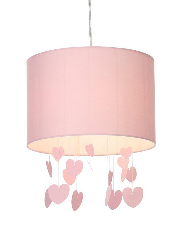 Lyla Easy Fit Heart Light Shade Pink, Pink Heart Lampshade