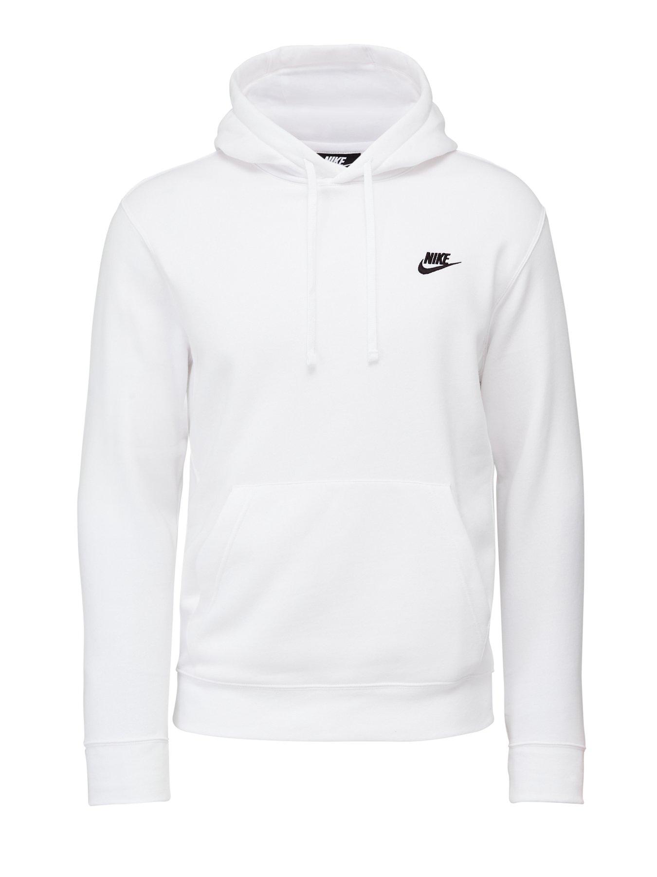 nike fleece hoodie white