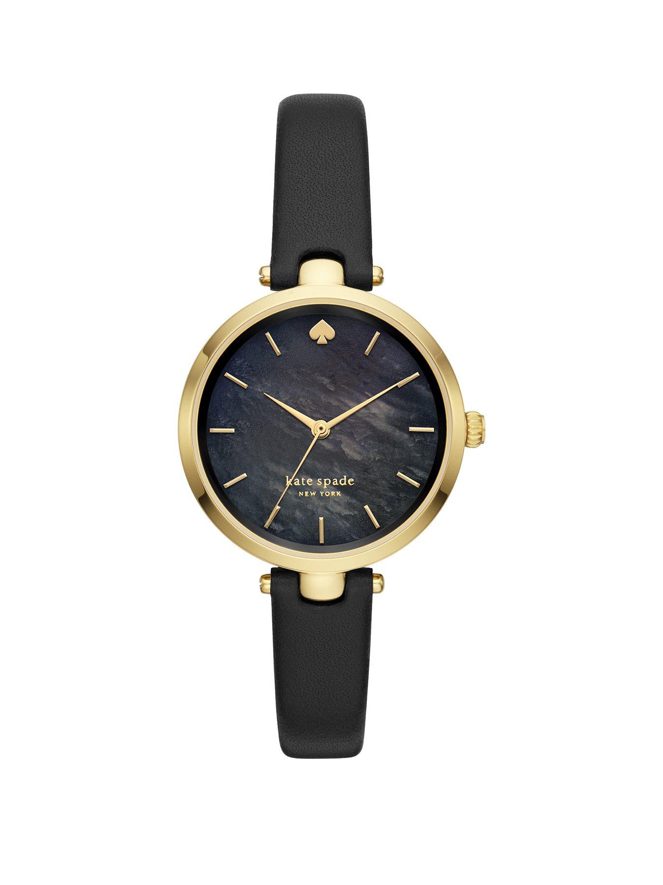 Kate Spade New York Black And Gold Detail Dial Black Leather Strap Ladies Watch review