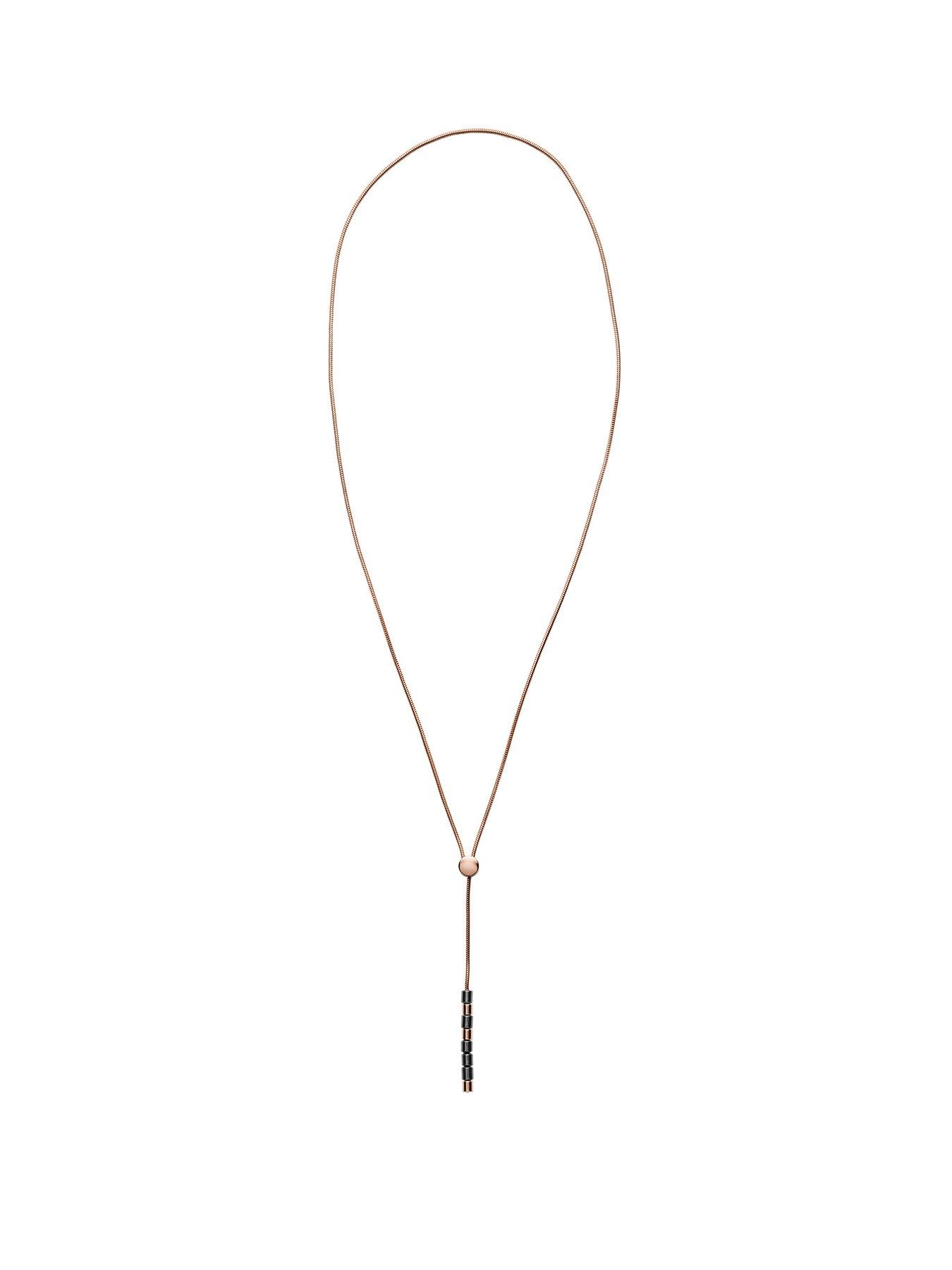 Skagen Skagen Rose Gold Tone And Grey Beaded Detail Ladies Necklace review