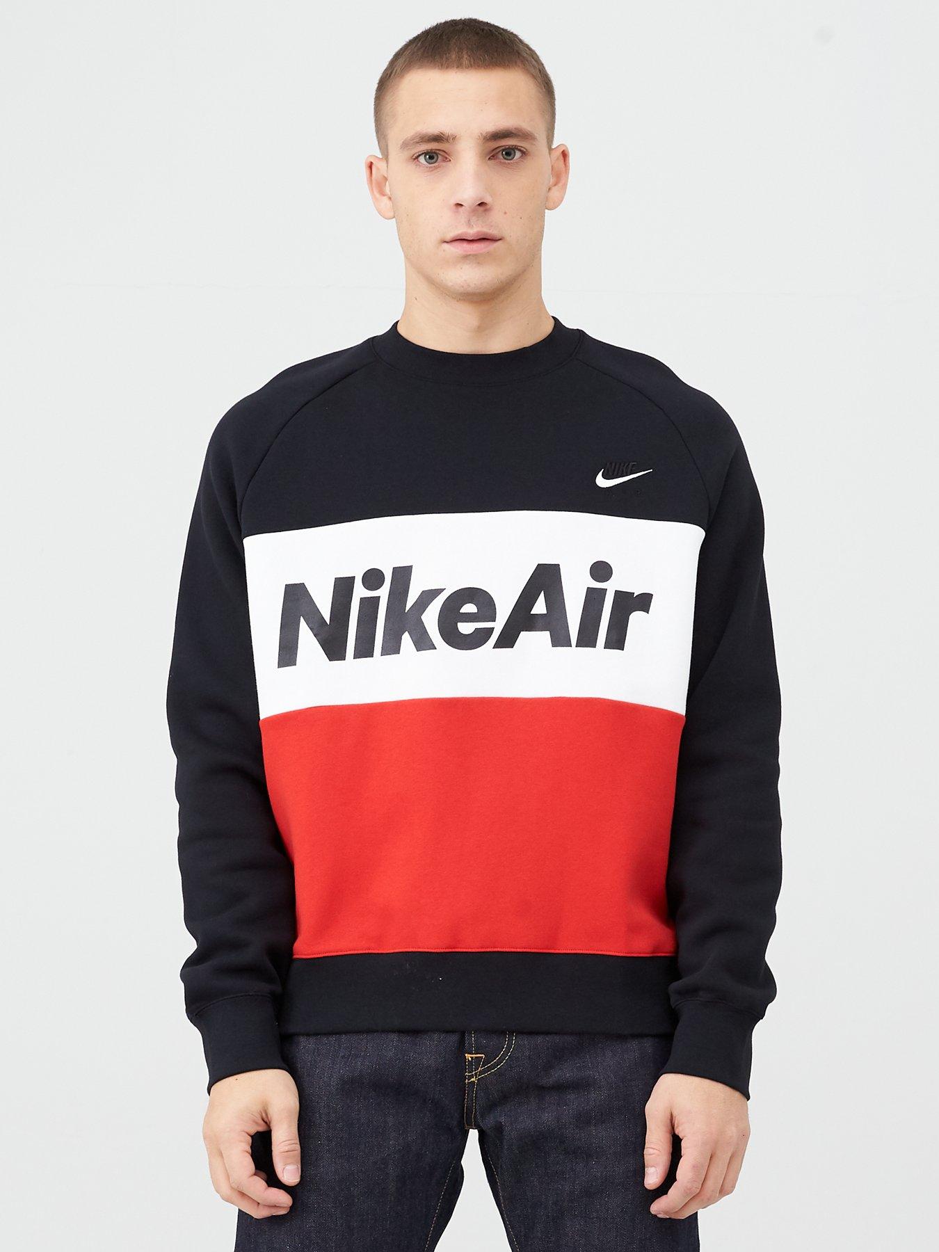 nike air hoodie red white black