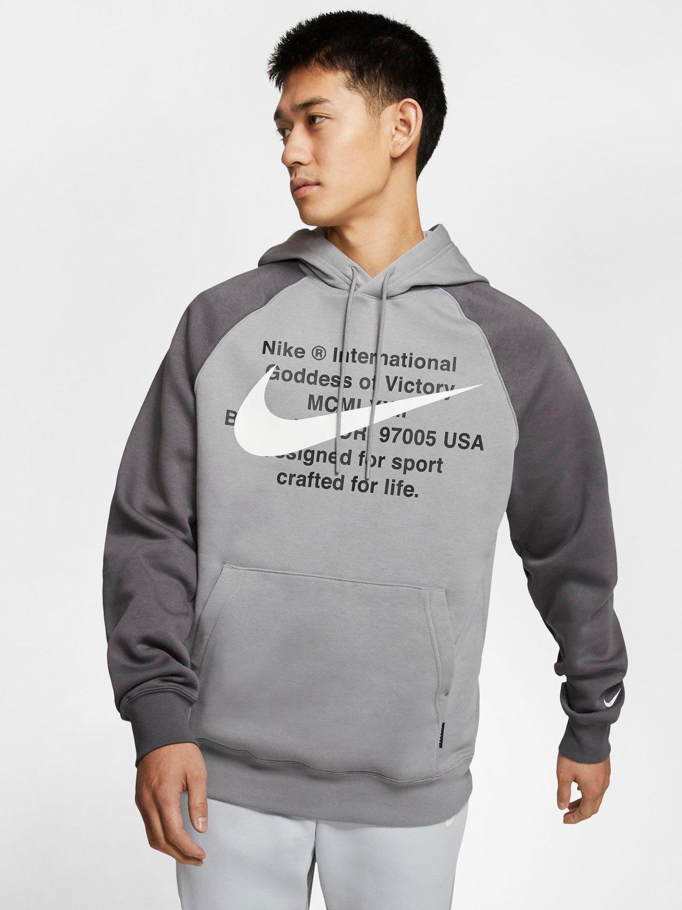 Nike Swoosh Hoodie Grey Very Co Uk