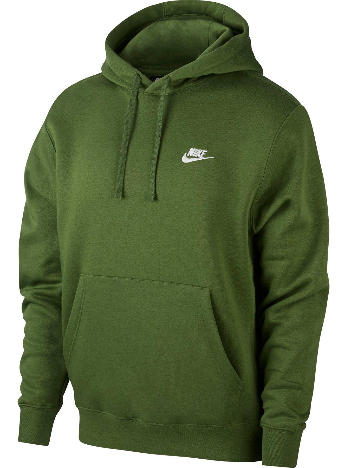 nike club fleece hoodie green