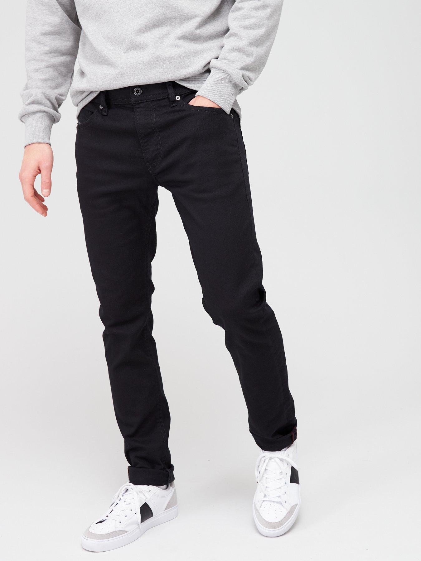 men's diesel black slim fit jeans