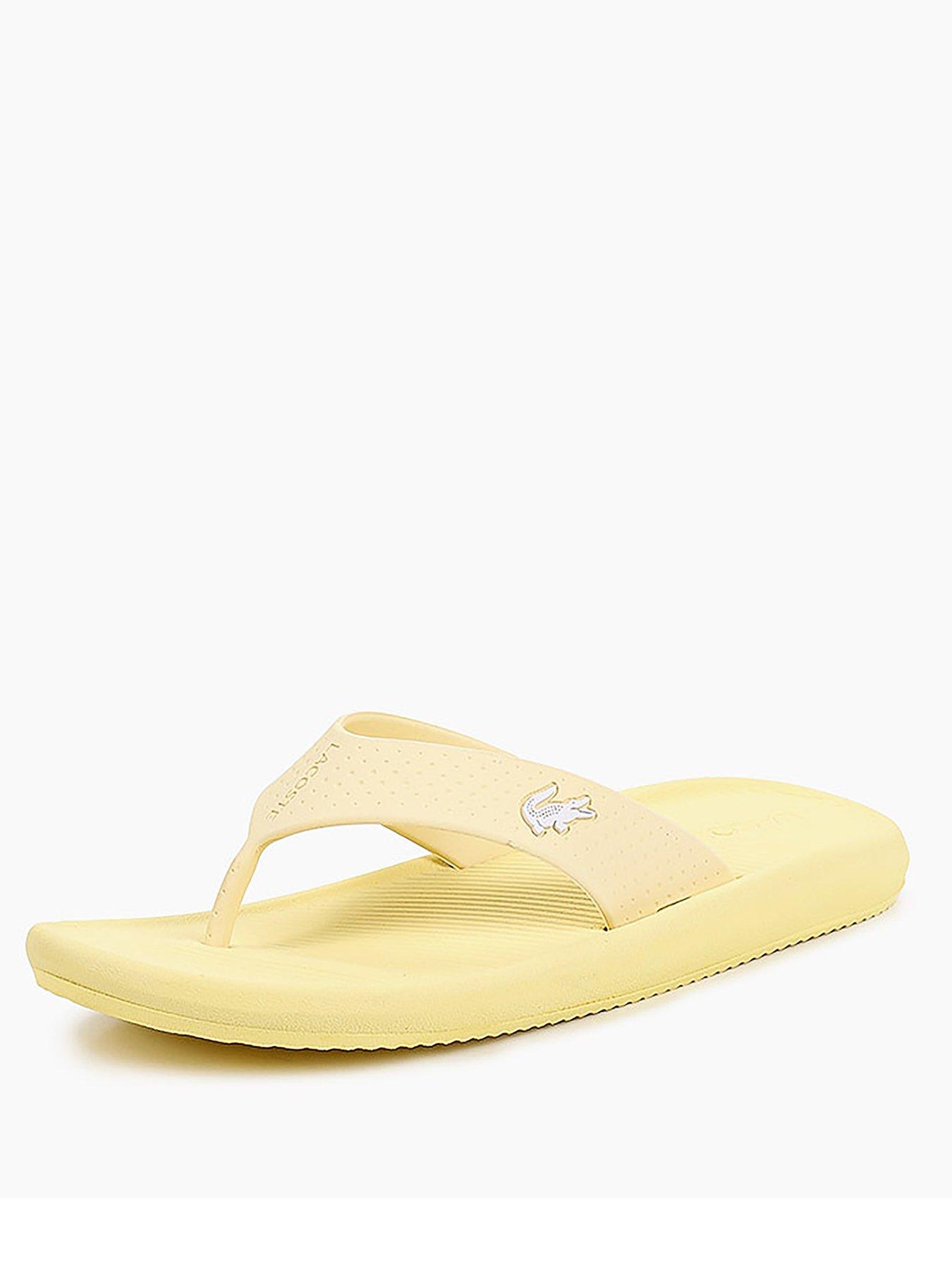 lacoste croco flip flops
