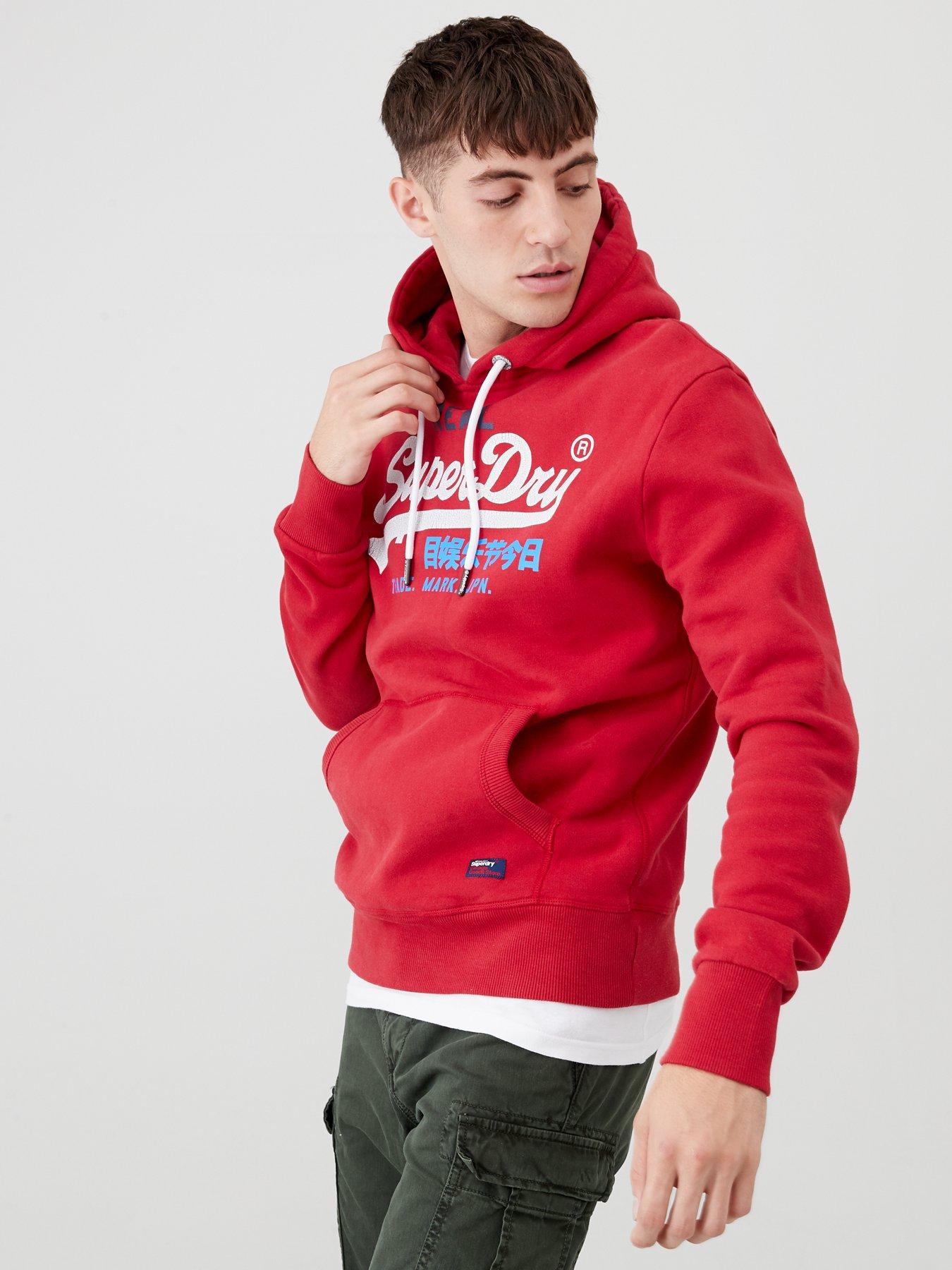 mens red superdry hoodie