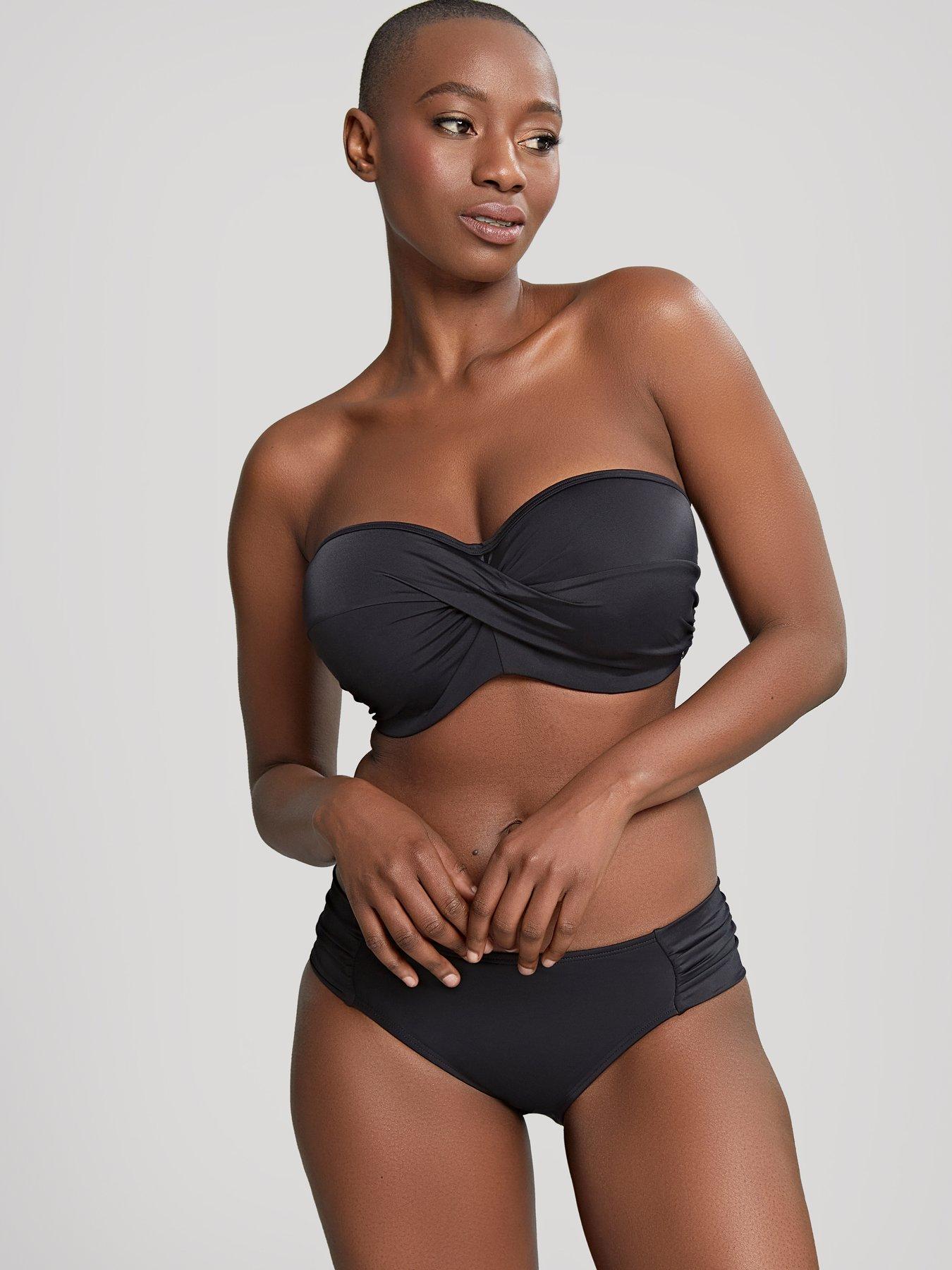 Panache Anya Riva Twist Bandeau Bikini Top - Black