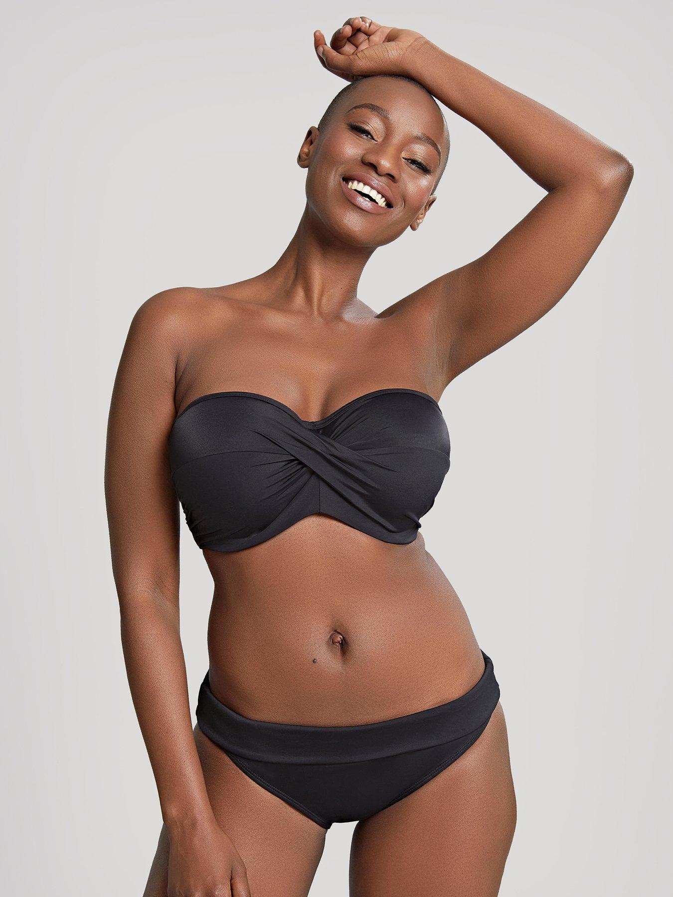 Black bikini top plus size online