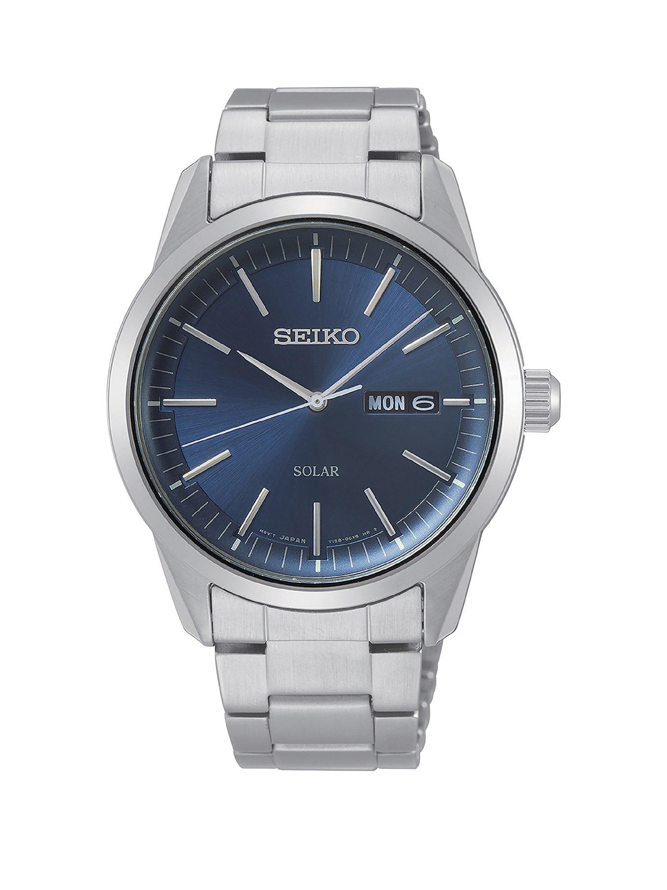 seiko watch men's blue face