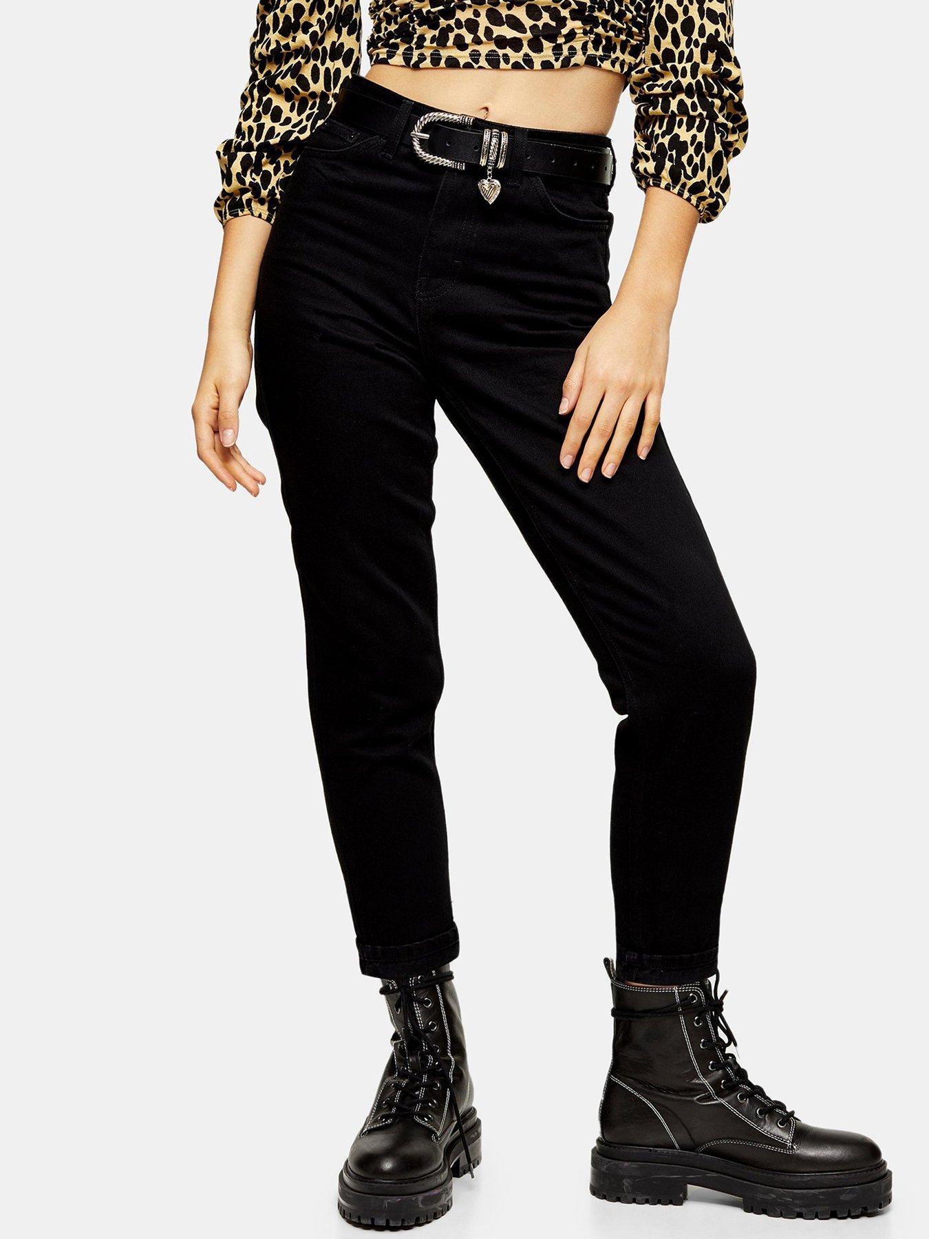 topshop black mom jeans petite