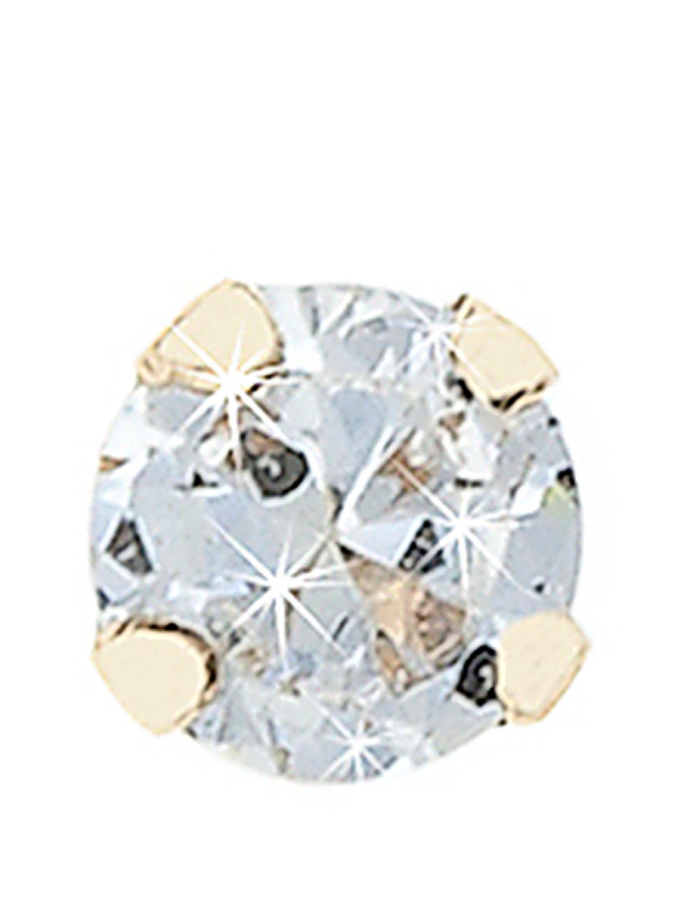 Product photograph of Love Diamond 9 Carat Yellow Gold Diamond Nose Stud from very.co.uk