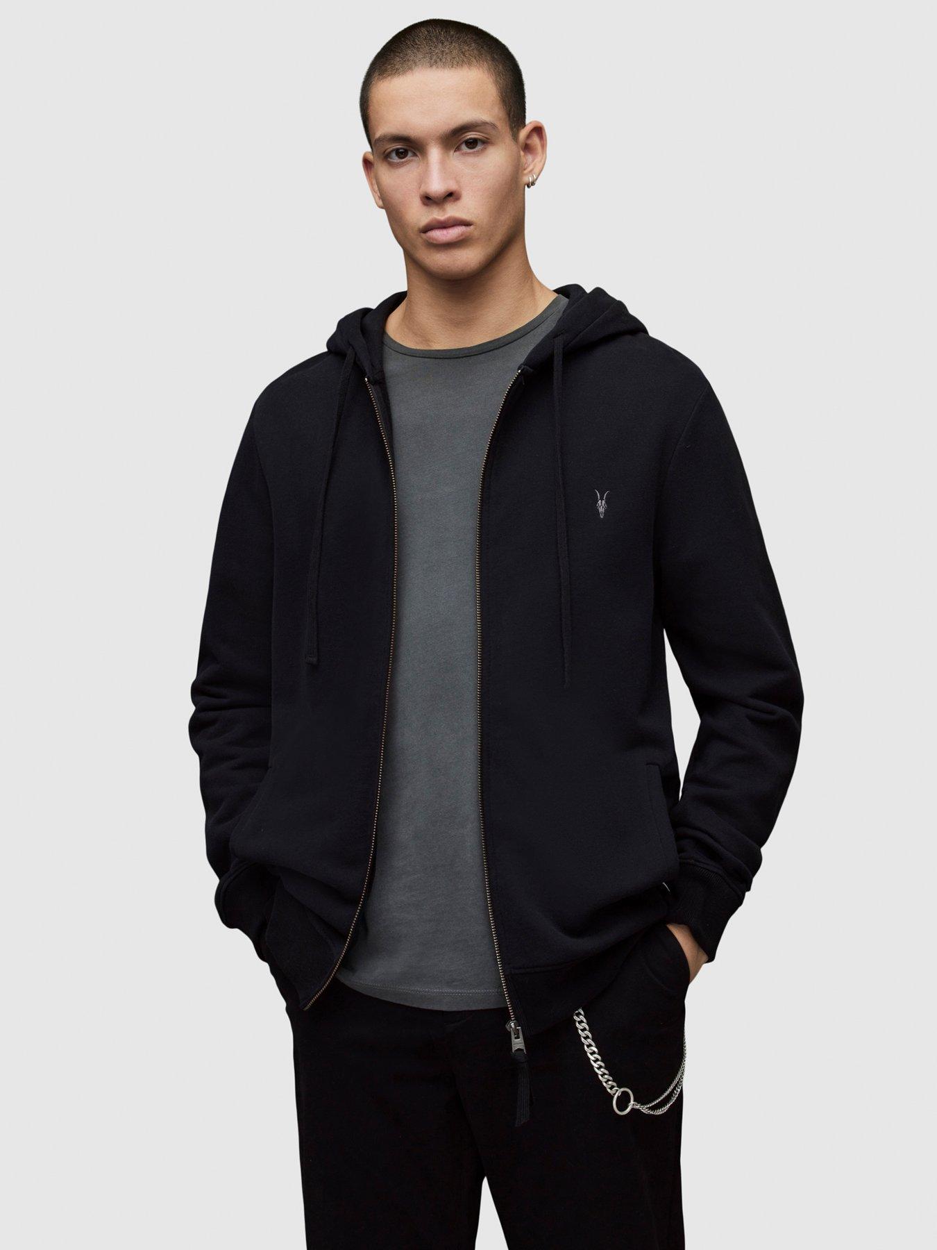 Raven Zip Through Hoodie - Black