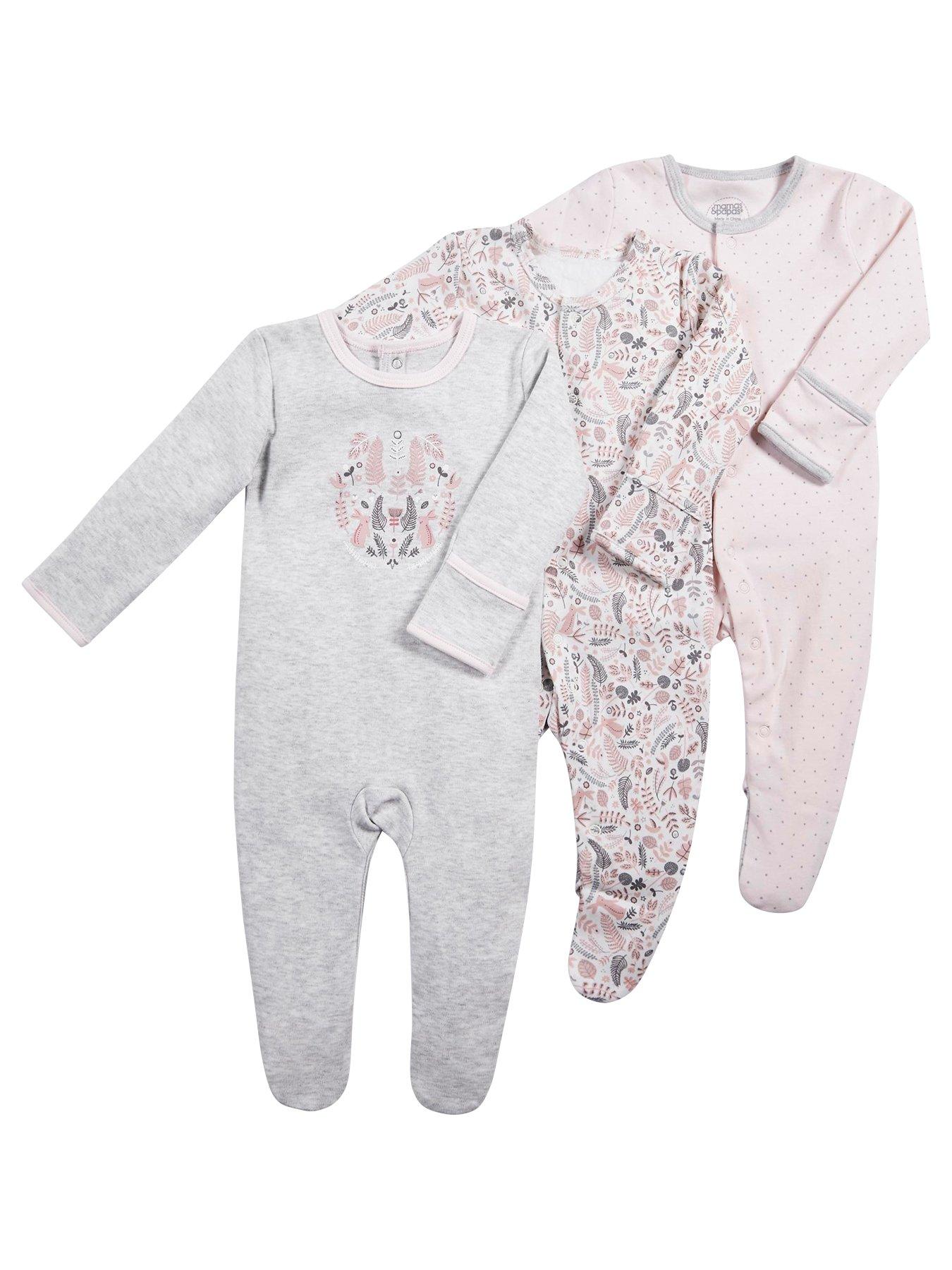 Mamas & Papas Baby Girls 3 Pack Floral Sleepsuits review