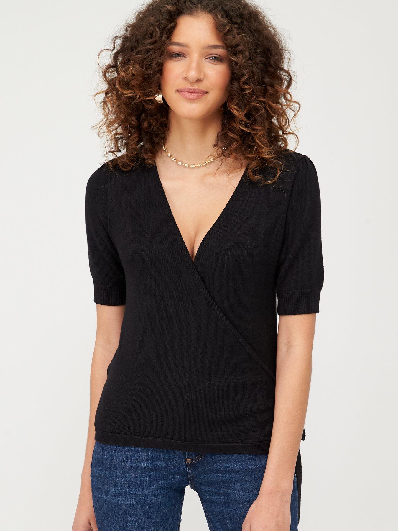 V By Very Wrap Short Sleeve Knitted Top review